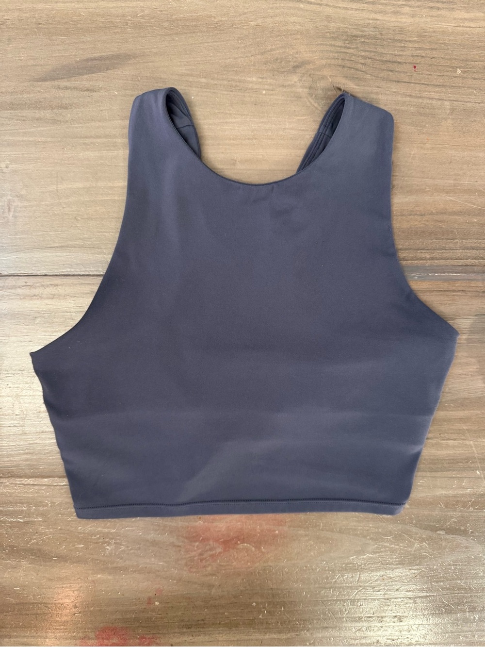 Quince Ultra-Form High-Neck Cropped Tank Blue Grey Women’s XS Racerback